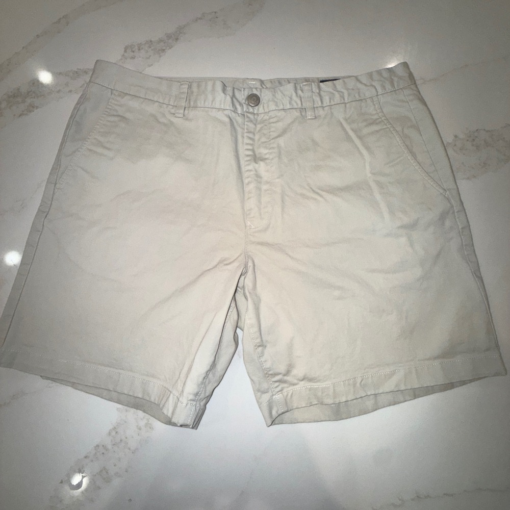 Bonobos Mens Stretch Chino Shorts 38 Beige Stone Cotton Blend 8 Inch Inseam
